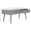 Safavieh Home Collection Mozart Mid-Century Distressed Grey 2-Drawer Rectangle Coffee Table(Distressed Grey)
