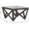 Safavieh Home Collection Radley Dark Grey Geometric Glass Top Square Coffee Table