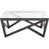 Safavieh Home Collection Ralston Mid-Century Glass Top Grey Coffee Table