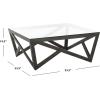 Safavieh Home Collection Ralston Mid-Century Glass Top Grey Coffee Table