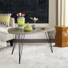Safavieh Home Collection Rocco Retro Mid-Century Black Wood Coffee Table(Light Grey)