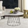 Safavieh Home Collection Roe Retro Mid-Century White and Black Wood Coffee Table(White)
