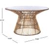 Safavieh Home Collection Whent Coastal Grey White Wash and Black Round Coffee Table(Honey Brown Wash / Black)
