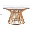 Safavieh Home Collection Whent Coastal Grey White Wash and Black Round Coffee Table(Natural / Black)