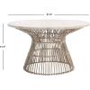 Safavieh Home Collection Whent Coastal Grey White Wash and Black Round Coffee Table(White Washed / Black)