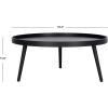 Safavieh Home Fritz Black Tray Top Round Coffee Table(Black)