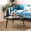 Safavieh Home Fritz Black Tray Top Round Coffee Table(Black)