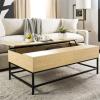 Safavieh Home Gina Light Oak and Black Lift-Top Storage Coffee Table(Light Oak / Black)