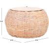 Safavieh Home Klarysa Natural White Wash Wood and Rattan Storage Coffee Table