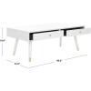 Safavieh Home Levinson Mid-Century Modern Brown and Gold Cap 2-drawer Coffee Table(White / Gold)