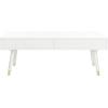 Safavieh Home Levinson Mid-Century Modern Brown and Gold Cap 2-drawer Coffee Table(White / Gold)