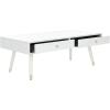 Safavieh Home Levinson Mid-Century Modern Brown and Gold Cap 2-drawer Coffee Table(White / Gold)