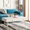 Safavieh Home Levinson Mid-Century Modern Brown and Gold Cap 2-drawer Coffee Table(White / Gold)