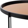Safavieh Home Ruby Modern Rose Gold and Black Tray Top Round Coffee Table