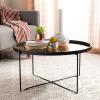 Safavieh Home Ruby Modern Rose Gold and Black Tray Top Round Coffee Table