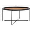 Safavieh Home Ruby Modern Rose Gold and Black Tray Top Round Coffee Table