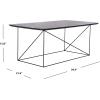 Safavieh Home Rylee Grey Sandstone and Black Rectangle Coffee Table(Dark Grey / Black)