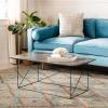 Safavieh Home Rylee Grey Sandstone and Black Rectangle Coffee Table(Dark Grey / Black)