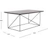 Safavieh Home Rylee Grey Sandstone and Black Rectangle Coffee Table(Grey / Black)