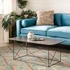 Safavieh Home Rylee Grey Sandstone and Black Rectangle Coffee Table(Grey / Black)