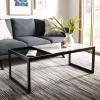 Safavieh Home Zuri White Faux Marble and Black Coffee Table