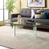 SAFAVIEH Bedwyr Temp Glass COF7305 Coffee Table, 47″ W x 28″ D x 16″ H, Clear