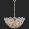 SAFAVIEH Couture – Alberta 9-Light Chandelier Light Fixture – Clear & Gold – Dimmable LED Chandelier with Glass Shades and Adjustable Chain – Modern Ceiling Light for Dining Room, Foyer (CTL1117A)(Clear/Gold)