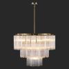 SAFAVIEH Couture – Kelcie 13-Light Tiered Chandelier – Clear & Gold – Dimmable LED Chandelier with Glass Panels and Adjustable Height for Dining Room, Foyer (CTL1121A)(Clear/Gold)