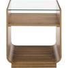 SAFAVIEH Furniture – Acres Accent Table – Dark Oak Wood & Glass Top – 2 Shelves – Ideal for Living Room, Bedroom, 20″ W x 18″ D x 23″ H (ACC2329B)(Dark Oak/Glass)