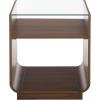 SAFAVIEH Furniture – Acres Accent Table – Dark Oak Wood & Glass Top – 2 Shelves – Ideal for Living Room, Bedroom, 20″ W x 18″ D x 23″ H (ACC2329B)(Walnut/Glass)