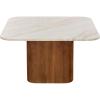 SAFAVIEH Furniture – Alessio Coffee Table – Brown & White Marble Top with Solid Wood Base, Modern Living Room Accent Table, 31.5″ W x 31.5″ D x 18″ H (COF2903A)(Brown/White/Brown)