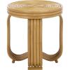 SAFAVIEH Furniture – Asleesh Round Accent Table – Natural Rattan – Fully Assembled – Ideal for Living Room, Bedroom, 16.5″ W x 16.5″ D x 17.7″ H (ACC9901A)(Natural)
