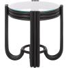 SAFAVIEH Furniture – Bilian Round Accent Table – Brown Rattan – Fully Assembled – Ideal for Living Room, Bedroom, 17.7″ W x 17.7″ D x 18″ H (ACC9900A)(Black)
