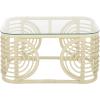 SAFAVIEH Furniture – Lidiya Coffee Table – White Rattan with Glass Top – Boho Coastal Living Room Accent Table, Fully Assembled, 30.7″ W x 22.8″ D x 15.9″ H (COF9900A)(White/Glass)