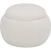 SAFAVIEH Furniture – Siara Round Storage Ottoman – Hunter Green Upholstered with Hidden Storage – Modern Footrest Stool for Living Room, Bedroom & Entryway, 24.2″ W x 24.2″ D x 17″ H (OTT3404C)(Creme)