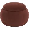 SAFAVIEH Furniture – Siara Round Storage Ottoman – Hunter Green Upholstered with Hidden Storage – Modern Footrest Stool for Living Room, Bedroom & Entryway, 24.2″ W x 24.2″ D x 17″ H (OTT3404C)(Rust)
