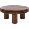 SAFAVIEH Home Collection – Averny Walnut Round Coffee Table, Modern Sculptural Pedestal Leg Living Room Accent (COF2318A)(Walnut)
