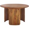 SAFAVIEH Home Collection – Bari Round Coffee Table, Dark Brown Solid Wood Rustic Design (COF3701A)(Dark Brown)