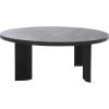 SAFAVIEH Home Collection – Basilio Coffee Table, Black Round Top with Solid Wood Legs (COF3004C)(Black/Black)