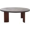 SAFAVIEH Home Collection – Basilio Coffee Table, Black Round Top with Solid Wood Legs (COF3004C)(Charcoal/Espresso)