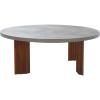 SAFAVIEH Home Collection – Basilio Coffee Table, Black Round Top with Solid Wood Legs (COF3004C)(Light Grey/Natural)