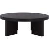 SAFAVIEH Home Collection – Caminun Walnut Coffee Table with Ash Veneer, Modern Round Living Room Centerpiece (COF2304A)(Black)