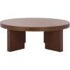 SAFAVIEH Home Collection – Caminun Walnut Coffee Table with Ash Veneer, Modern Round Living Room Centerpiece (COF2304A)(Walnut)