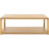 SAFAVIEH Home Collection – Omara Solid Wood Coffee Table with Lower Shelf, Modern Rectangular Living Room Table (COF2315C)(Natural)
