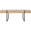SAFAVIEH Home Collection – Tristan Rectangular Modern Coffee Table with Natural Wood Top & Black Metal Base, Industrial Minimalist Living Room Table (COF7000B)(Natural)