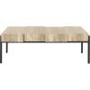 SAFAVIEH Home Collection Alexander Natural Brown/Black Rectangle Coffee Table(Multi/Brown)