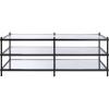 SAFAVIEH Home Collection Cathal Matte Black/Glass/Mirror 3-Tier Living Room Coffee Table COF6204A(Black / Glass)