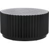SAFAVIEH Home Collection Kanpun Bleached White Round Pedestal Coffee Table (Fully Assembled)(Black)