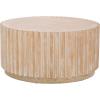 SAFAVIEH Home Collection Kanpun Bleached White Round Pedestal Coffee Table (Fully Assembled)(Bleached White)