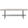 SAFAVIEH Home Collection Kayleigh White Faux Marble/Matte Black Coffee Table with Lower Shelf(Light Grey Oak/Matte Black)